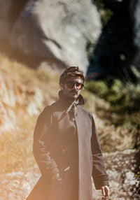 Manteau Balmaccan Laine & Cachemire Noir